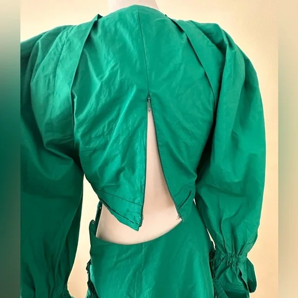 A.L.C. Alexa cutout ruffled tiered pleated cotton-poplin mini dress - Picture 8 of 13